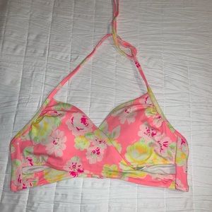 PINK bikini cross top with cut outs